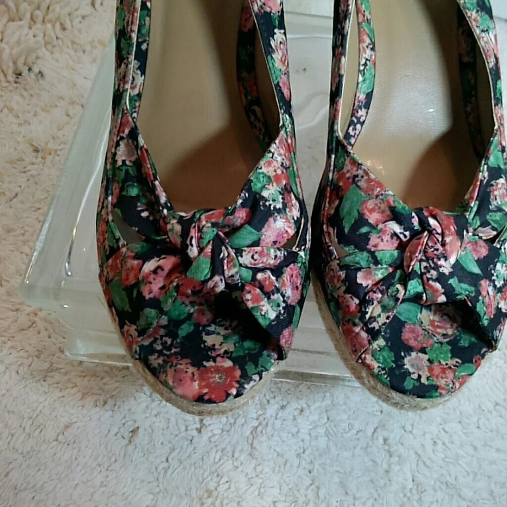 Talbots floral wedge espadrilles